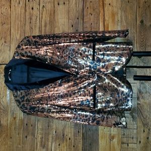 Men's sequin cheetah print suit jacket